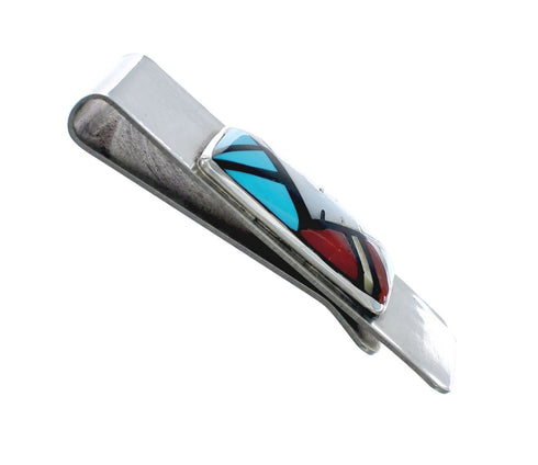 Zuni Multicolor Inlay Sterling Silver Money Clip NX11607